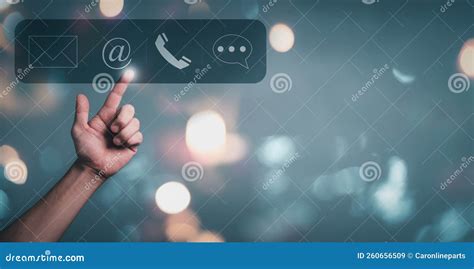 Hand Touching On Communication Customer Service Contact Icon E Mail