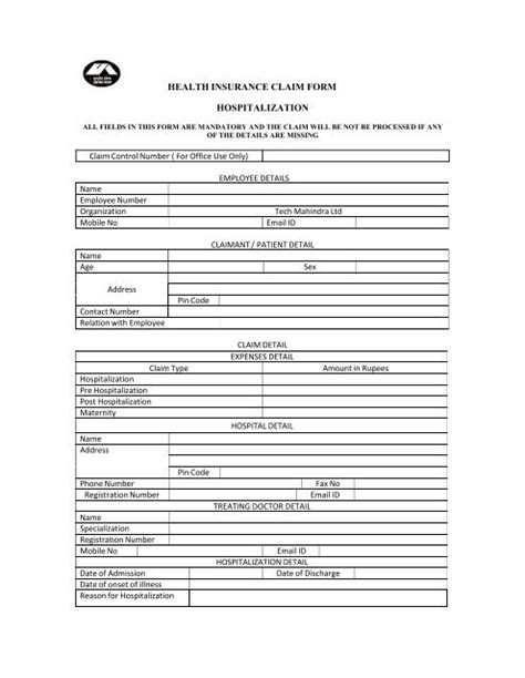 Health Insurance Tpa Of India Claim Form Part B Claimforms Net