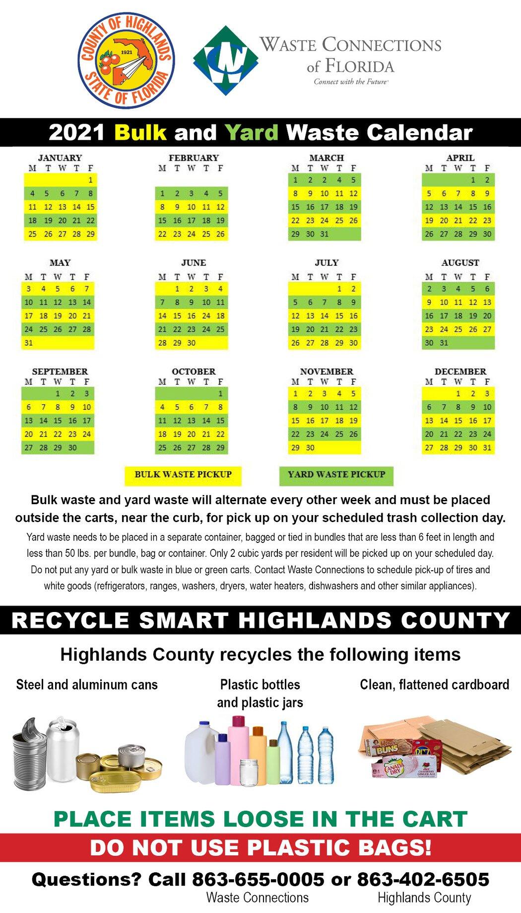 Highlands County Waste Pickup Schedule 2024 Alena Lynette