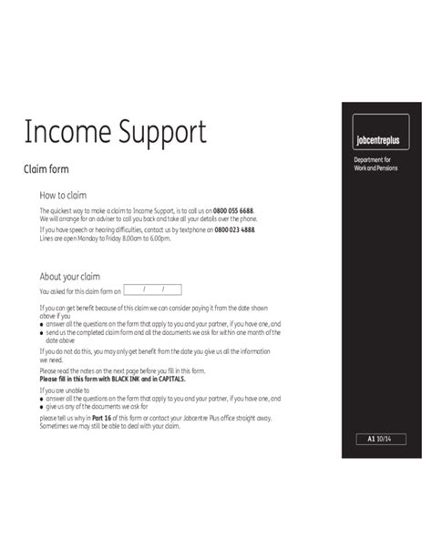 Income Support Booklet Free Download