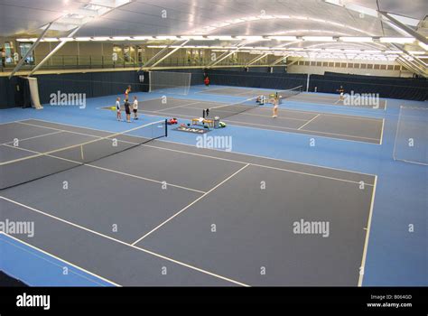 Indoor Tennis Courts Stock Photo Alamy