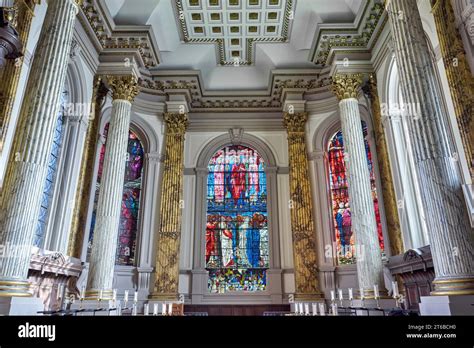 Interior View Of Birmingham Cathedral The Cathedral Church Of Saint Philip With Stained Glass