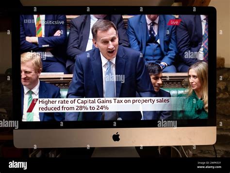 Jeremy Hunt Tory Conservative Chancellor Of The Exchequer Delivers