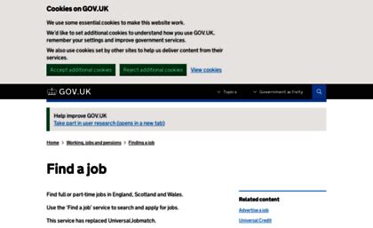 Jobseeker Direct Gov Uk Website Find A Job Gov Uk