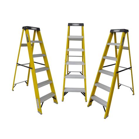 Ladderman 5Step Platform Frp Ladder Self Supported Folding Type Heavy Duty Electrical Shock