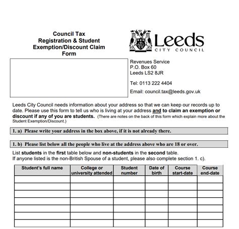 Leeds Council Tax Helpline Printablerebateform Net