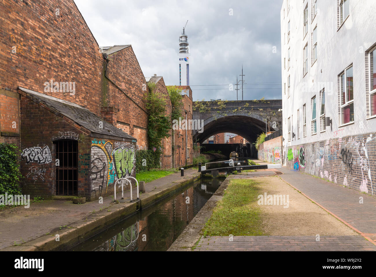 Locks On The Canal Running Through The Jewellery Quarter In Birmingham