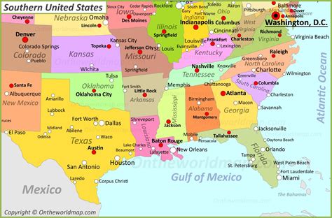 Map Of South Usa