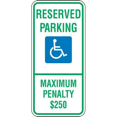 Maximum Penalty 250 Parking Sign Emedco