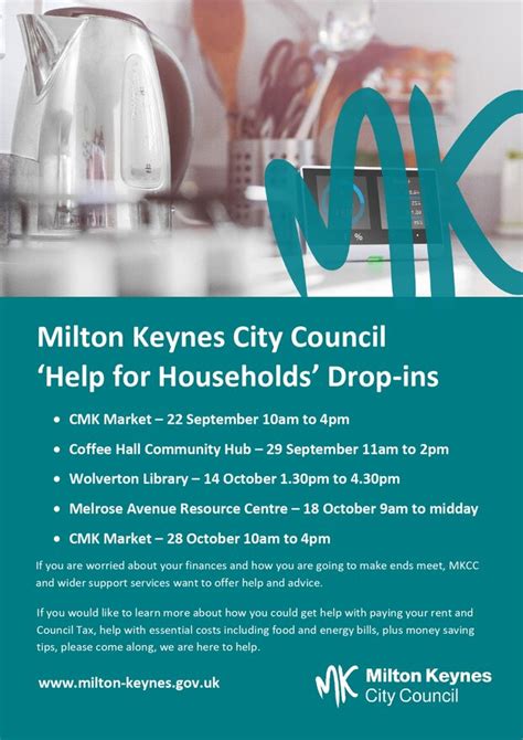 Milton Keynes City Council Are Hosting Help For Households Drop In