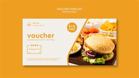 Modelo De Voucher De Comida Americana Psd Gr Tis