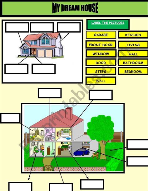 My Dream House Esl Worksheet By Redcoquelicot