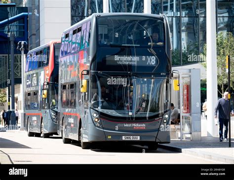 National Express West Midlands Platinum No X8 Bus In Centenary Square Birmingham Uk Stock