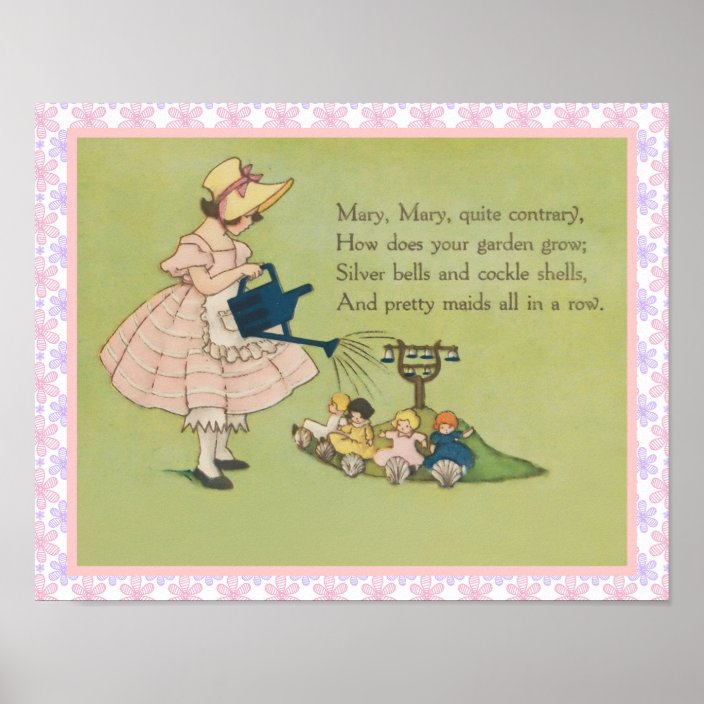 Nursery Art Nursery Rhyme Mary Mary Quite Contrary