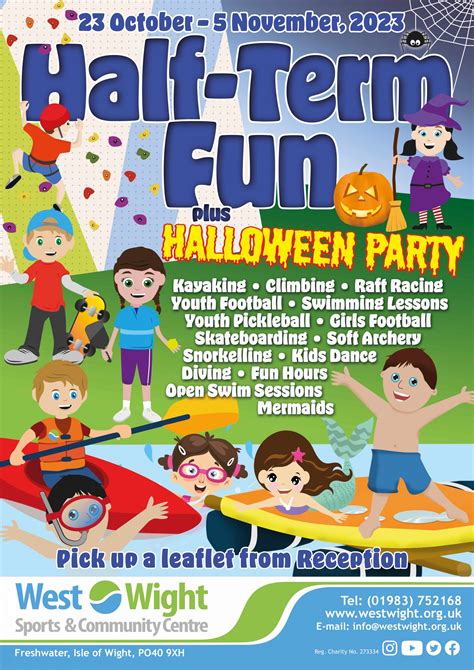 October Half Term Activities West Wight Sports And Community Centre