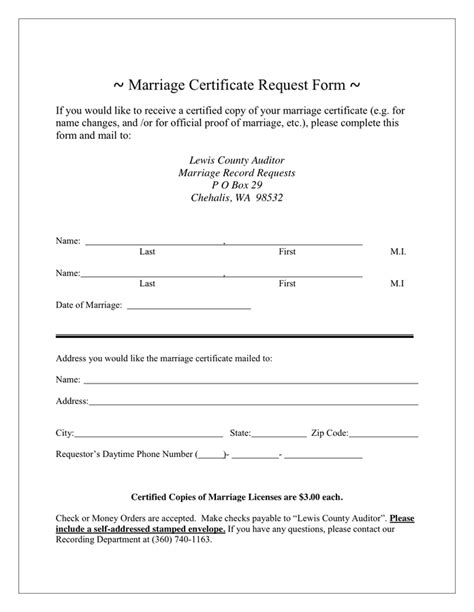 Official Marriage Certificate Request Your Marriage Records