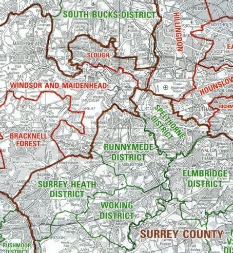 Os Administrative Boundary Map Local Government Sheet 7 Wales And West Midlands