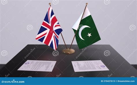 Pakistan And Uk Flag Politics Concept Partner Deal Between Countries Partnership Agreement Of