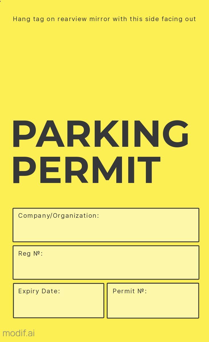 Parking Permit Design Template In Blue Mediamodifier