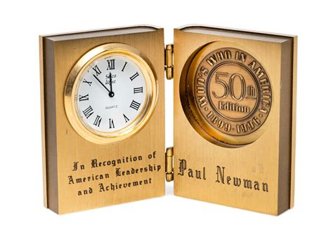 Paul Newman Commemorative Book Clock Awarded To Newman A Life