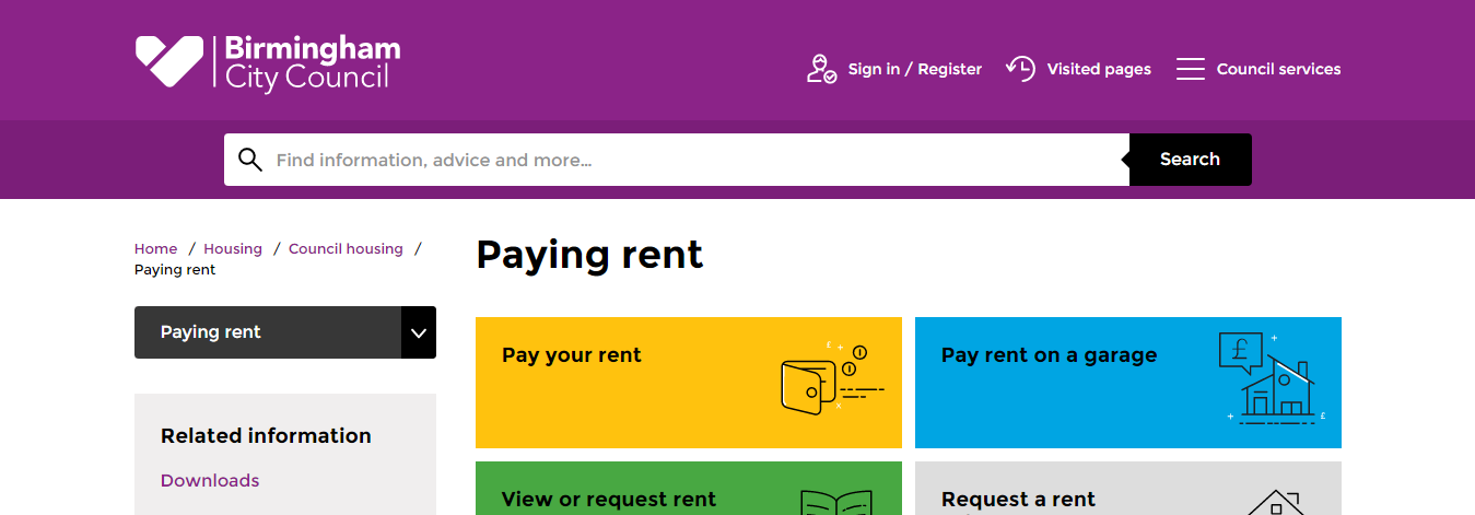 Pay Rent Birmingham City Council