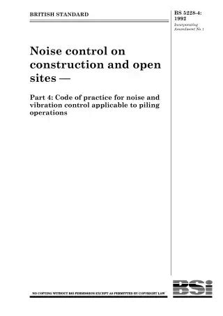 Pdf Download Bs 5228 4 Noise Control On Construction And Open Sites Part 4 Code Of Practice