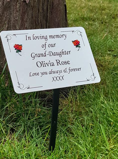 Personalised Memorial Grave Plaque Grave Marker Remembrance Plaque