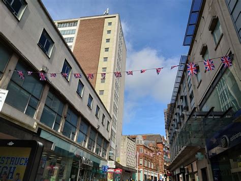 Platinum Jubilee Union Jack Bunting On Union Street Birmingham A