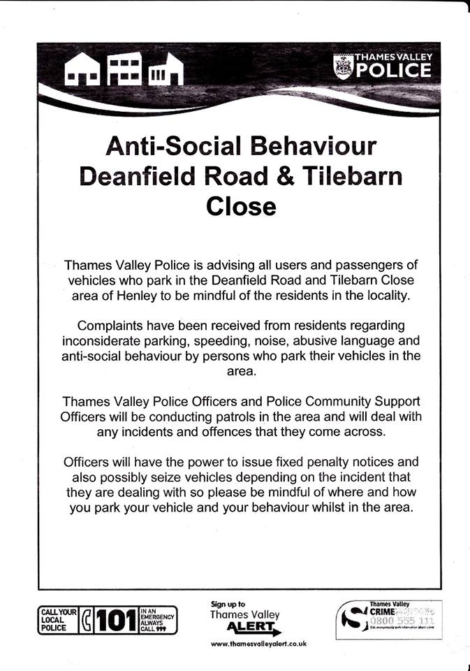 Police Issue Anti Social Behaviour Notices On Cars Henley Herald