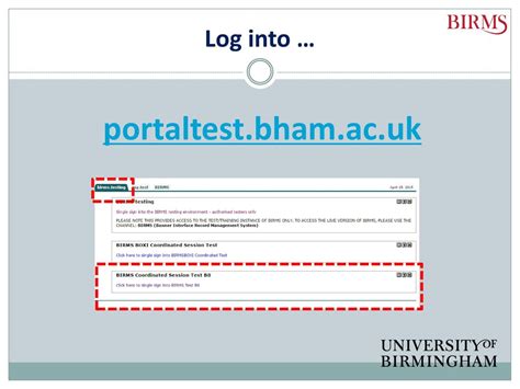 Portaltest Bham Ac Uk Log Into Log In Using The Portaltest Login