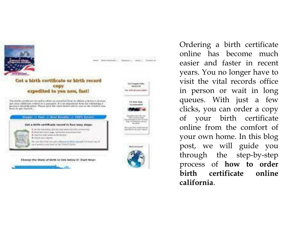 Ppt How To Order Your Birth Certificate Online A Step By Step Guide