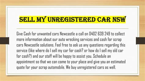 Ppt Sell My Unregistered Car Nsw Powerpoint Presentation Free