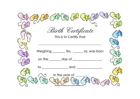 Printable Birth Certificate