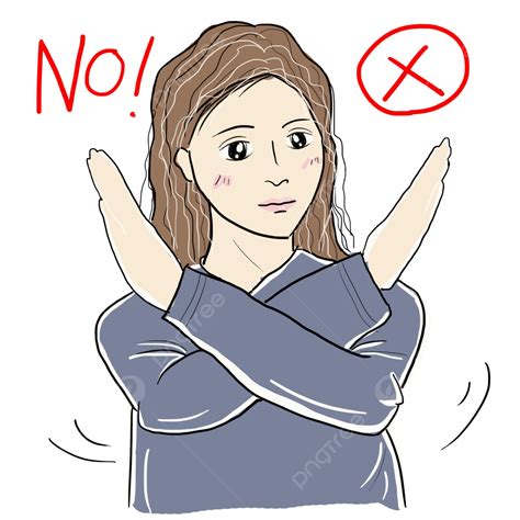 Refuse Cartoon Png Image Refuse Cartoon Woman Cartoon Hand Drawing Learn To Say No Refusal