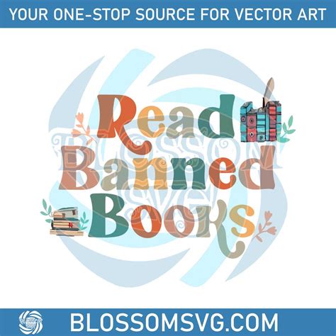 Retro Read Banned Books Book Lover Svg Graphic Designs Files Oladino