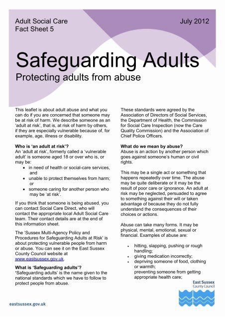 Safeguarding Adults East Sussex County Council