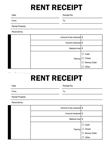 Sample Of Rental Receipt