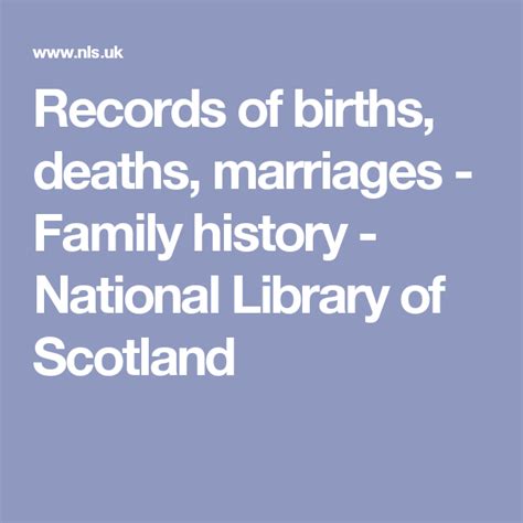 Scotland Births Marriages Deaths