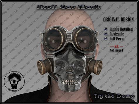 Second Life Marketplace Pl Full Perm Skull Gas Mask For Men