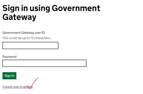 Sign In Using Government Gateway