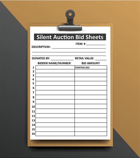 Silent Auction Bid Sheet Pdf Instant Download Etsy In 2024 Silent Auction Bid Sheets Silent