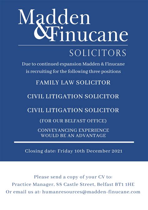 Solicitor Job Opportunities At Madden Finucane Madden Finucane