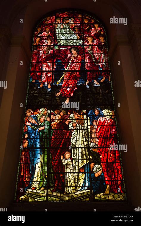 Stained Glass Window St Philip Cathedral Church Birmingham England Uk Stock Photo Alamy