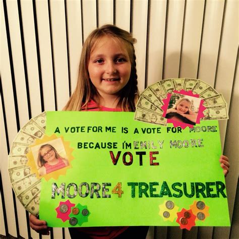 Student Council Treasurer Poster Student Council Posters Student Council Campaign Posters