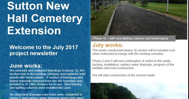 Sutton New Hall Cemetery Extension Bulletin 10 Works To Date And