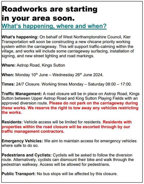 Sutton Road Closure