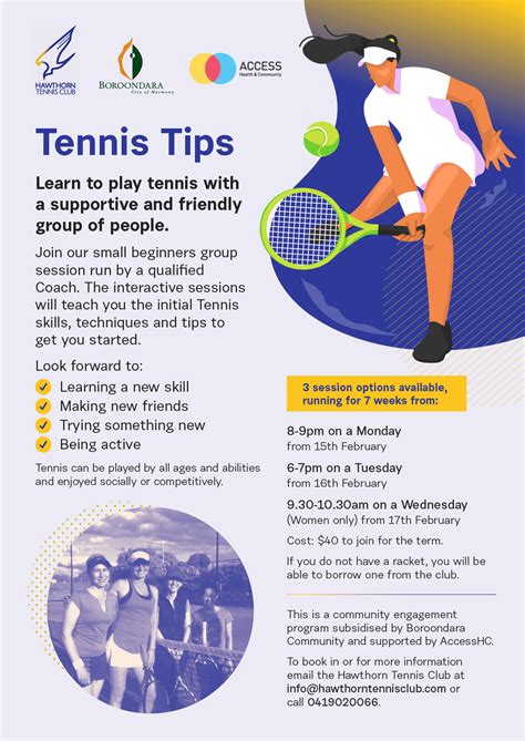 Tennis Tips Beginners Tennis Program Commencing February 2021