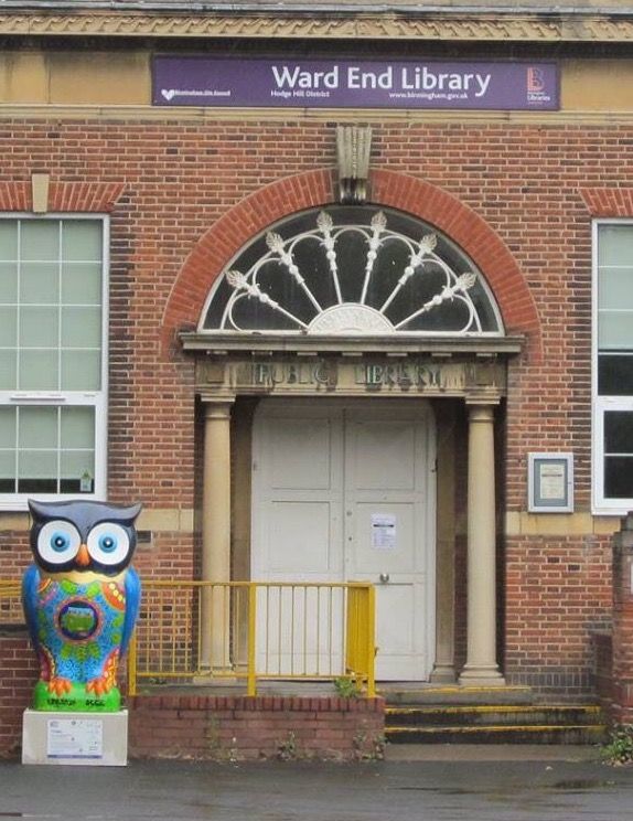 The Door To Ward End Library Featuring A Big Hoot Owl Birmingham 2915 Hoot Owl Birmingham Ward