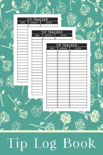 Tip Log Book Tip Tracker Tip Record Book Waiter Tips Record Book