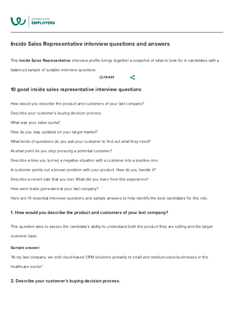 Top 25 Cintas Sales Representative Interview Questions Amp Answers